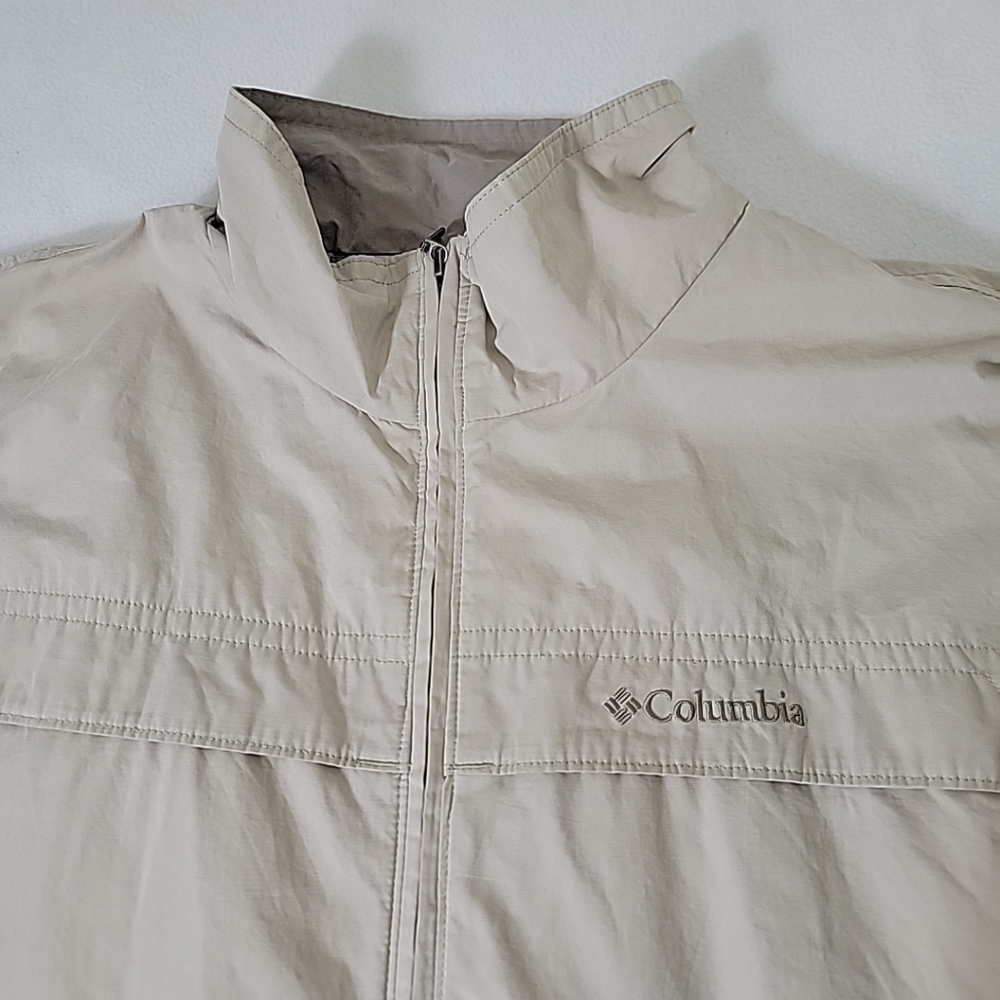 Columbia Men's Beige W/ Zipper Pockets Zip Jacket XL - Picture 5 of 15